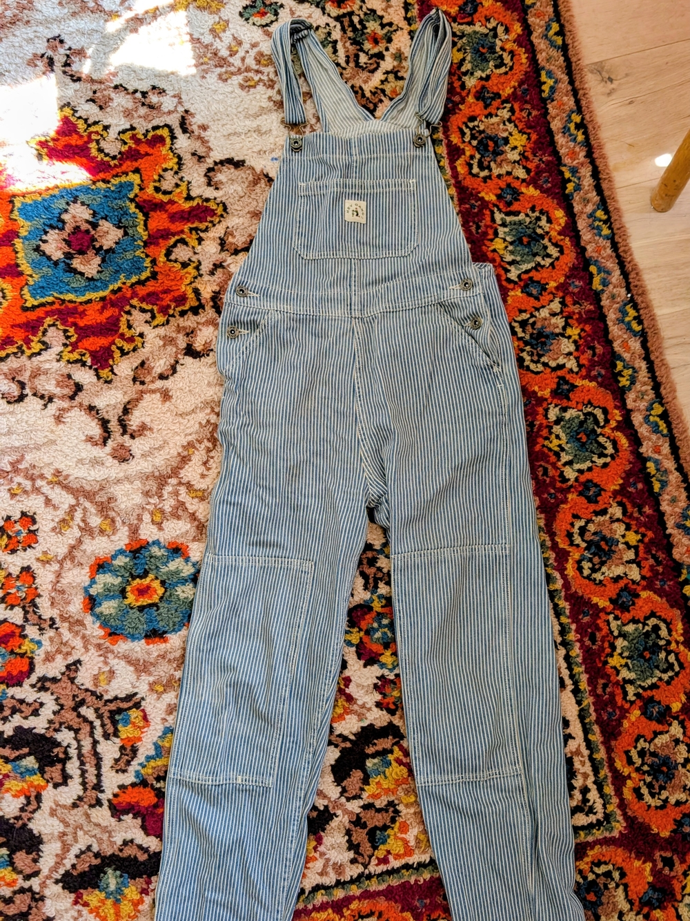 Striped Blue Railroad-Style Overalls